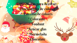 Ingredientes para decorar las galletas de Navida para niños